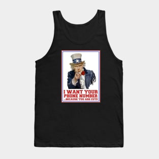 Uncle Sam wants your phone number Tank Top